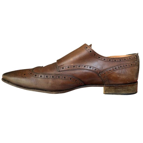 John Bakers Brown Leather Semi Brogue Double Monk Strap Shoes Mens 43.5 US 10 main image 15